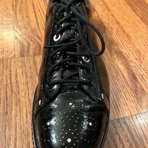 Paul Smith Designer Dress Sneakers Leather Black Mens Size 8 - Picture 9 of 16